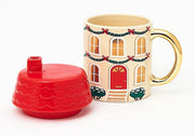 Holiday House Lidded Mug
