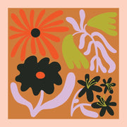 Abstract Floral Set of 4 Cube Puzzle
