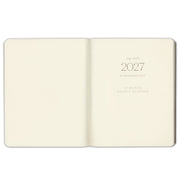 2026-2027 Paper Source Gray Lilac Leather 18-Month Weekly Desk Planner