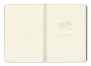 2026-2027 Paper Source Black Leather 18-Month Weekly Pocket Planner