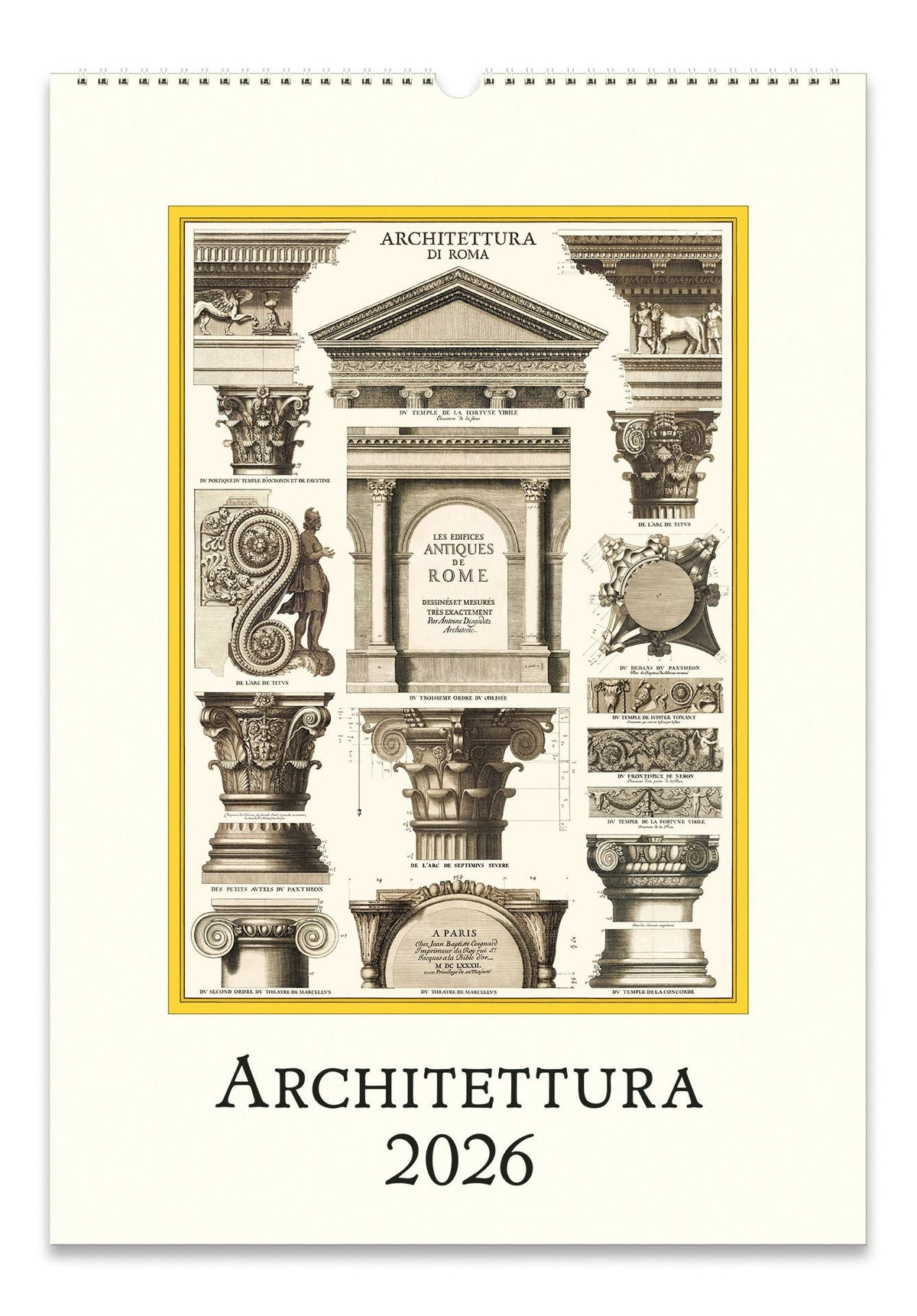 2026 Cavallini Architecttura Wall Calendar